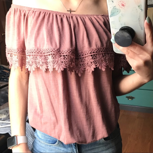 paper tee Tops - Off the shoulder shirt
